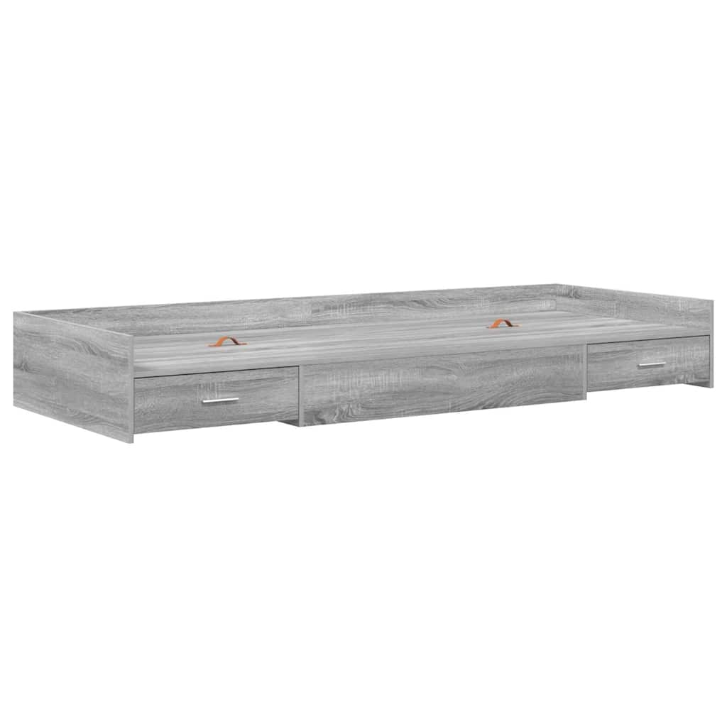 Bed Frame with Drawer Grey Sonoma 90 x 190 cm Engineered Wood