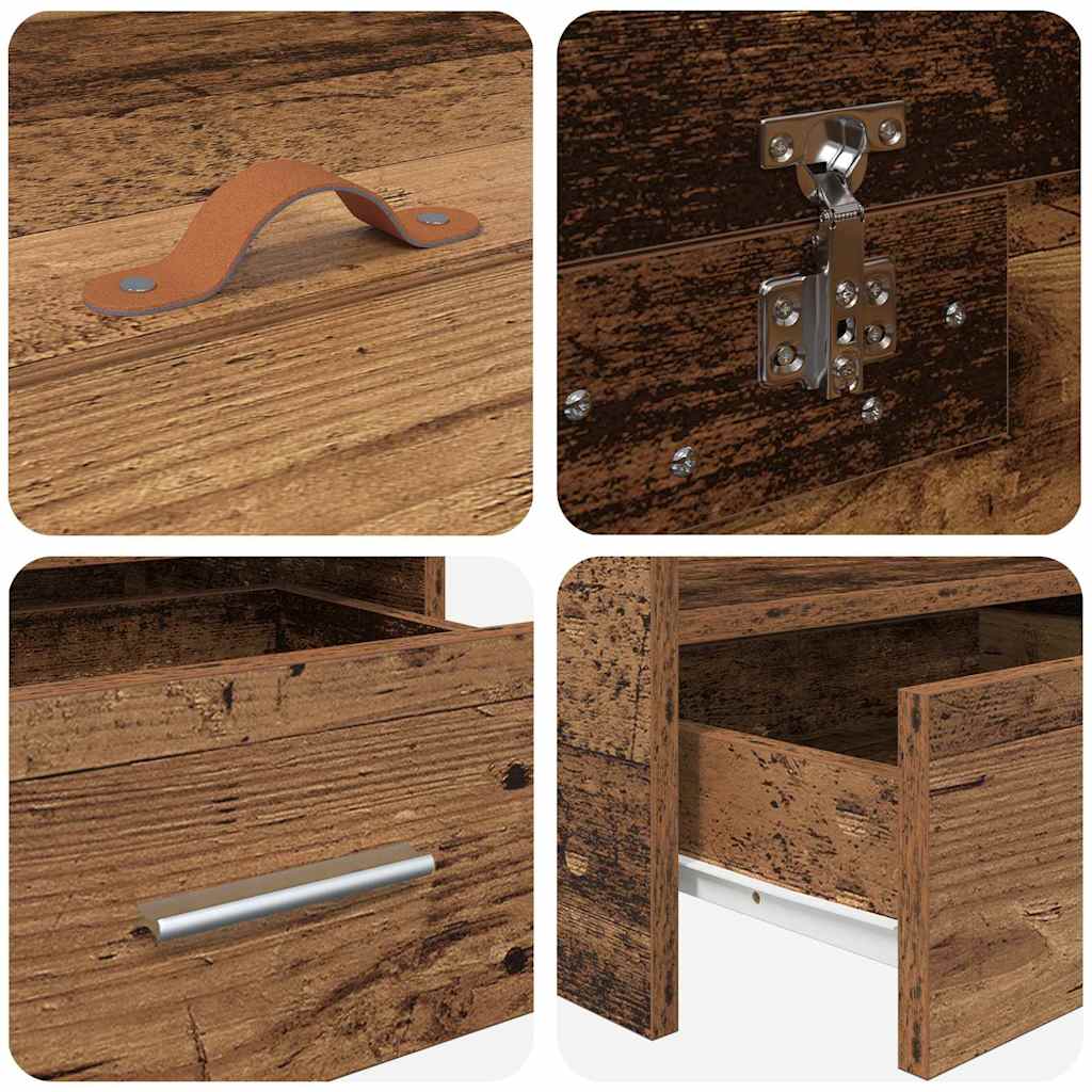 Bed Frame with Headboard Old Wood 90 x 190 cm Engineered Wood