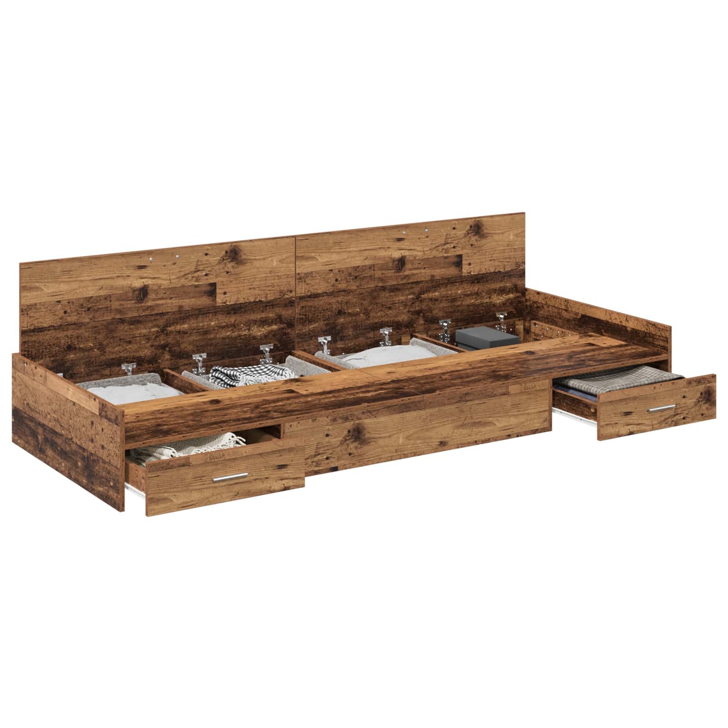 Bed Frame with Headboard Old Wood 90 x 190 cm Engineered Wood
