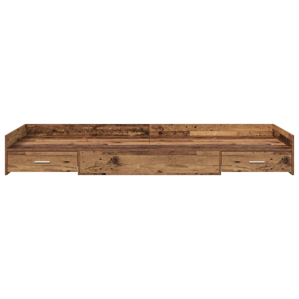 Bed Frame with Headboard Old Wood 90 x 190 cm Engineered Wood