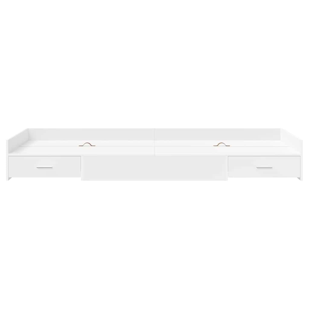 Bed Frame with Headboard White 75 x 190 cm Engineered Wood