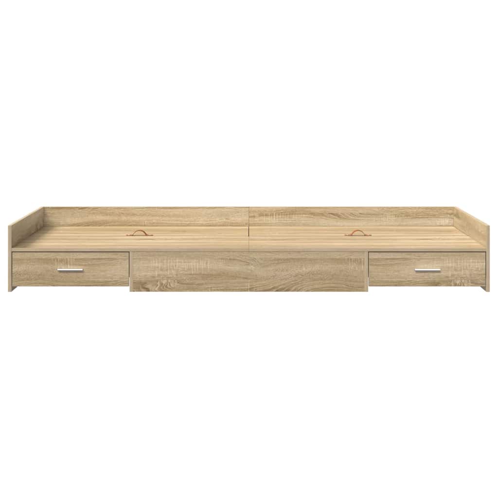 Bed Frame with Headboard Sonoma Oak 75 x 190 cm Engineered Wood