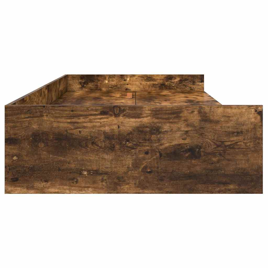 Bed Frame with Headboard Smoked Oak 75 x 190 cm Engineered Wood