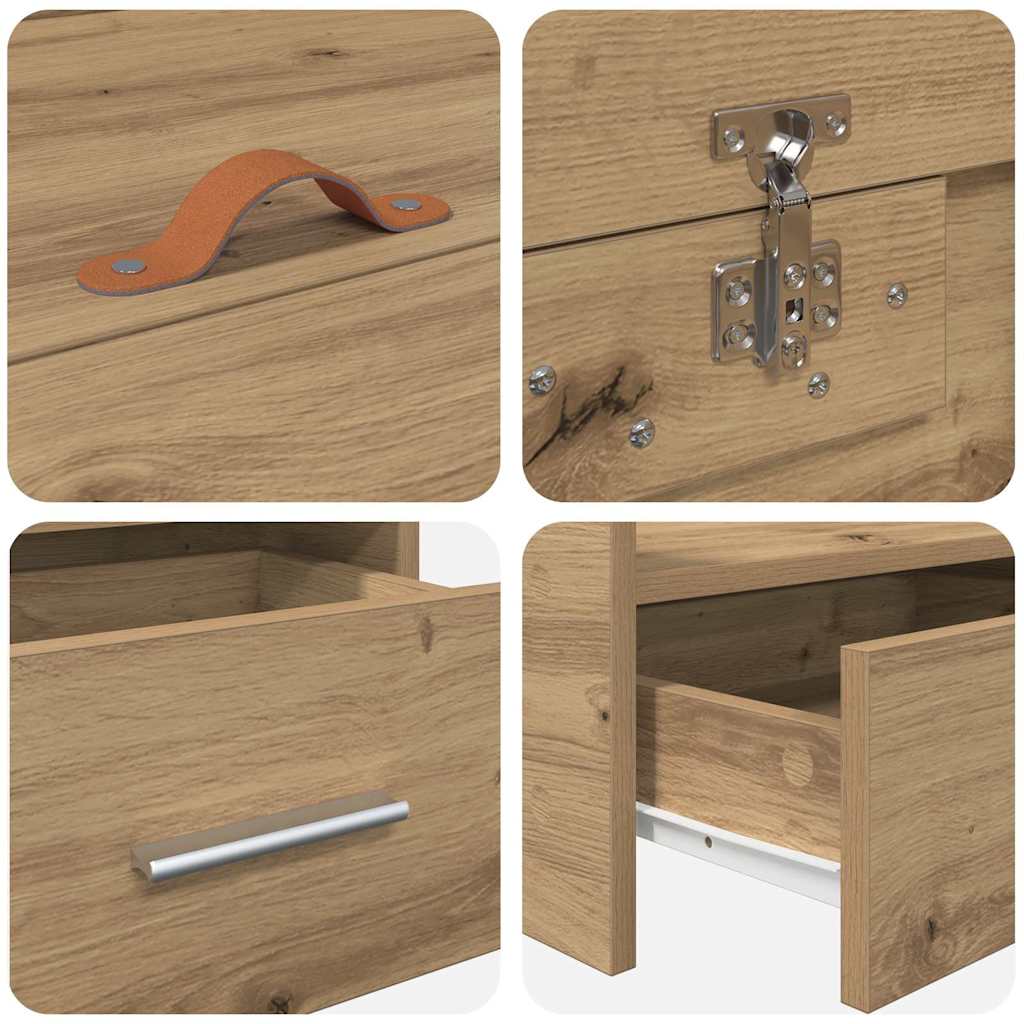 Bed Frame with Drawer Artisan Oak 75 x 190 cm Engineered Wood