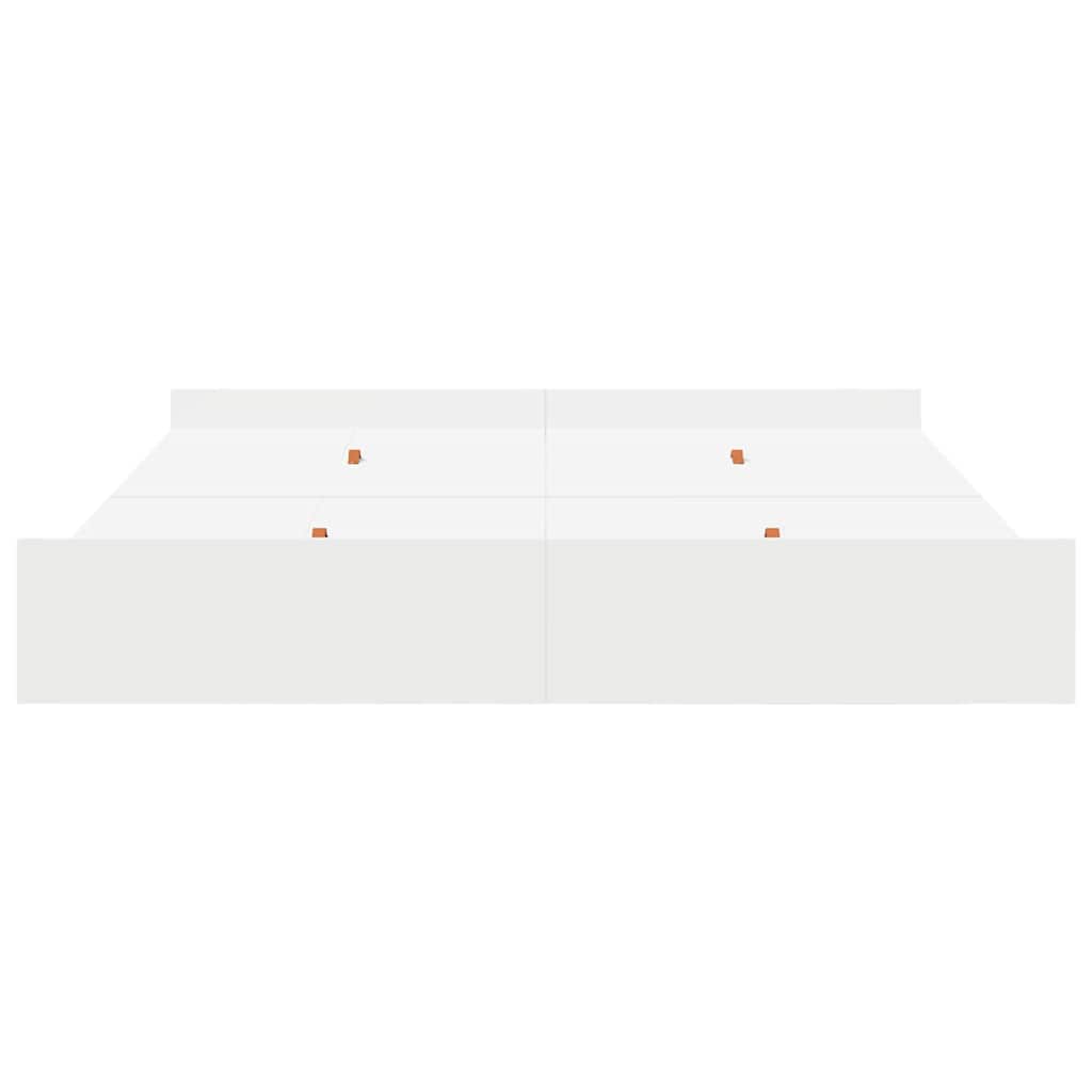 Storage Bed Frame White 200 x 200 cm Engineered Wood