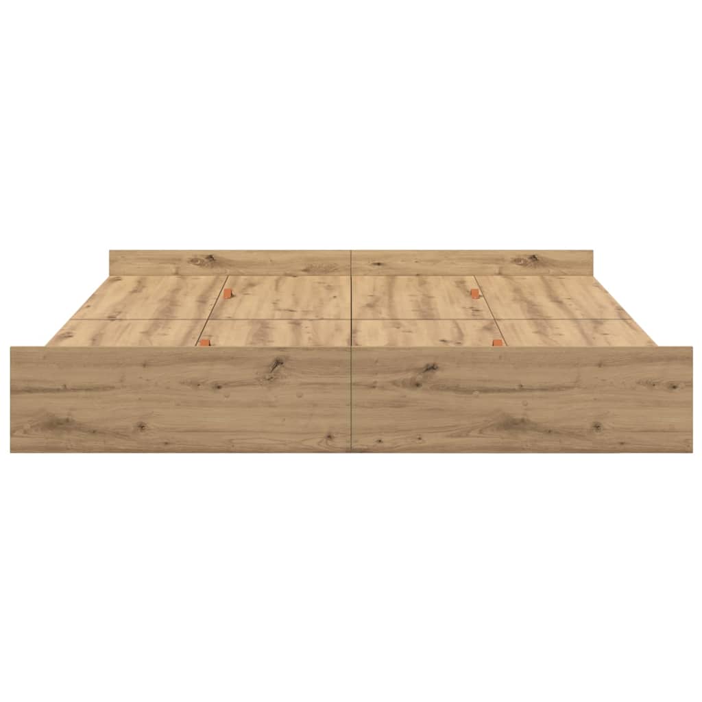 Storage Bed Frame Artisan Oak 200 x 200 cm Engineered Wood
