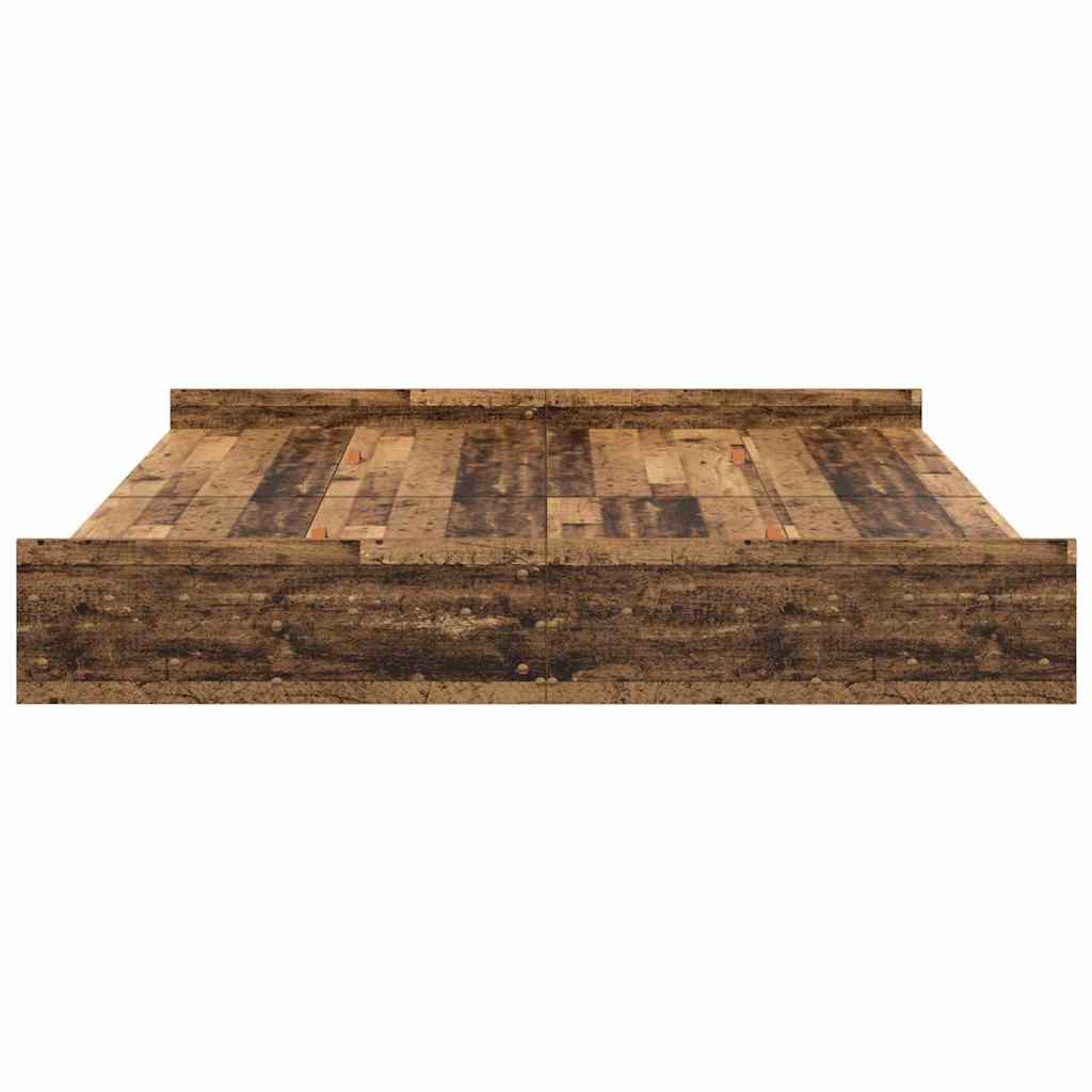 Storage Bed Frame Old Wood 180 x 200 cm Engineered Wood