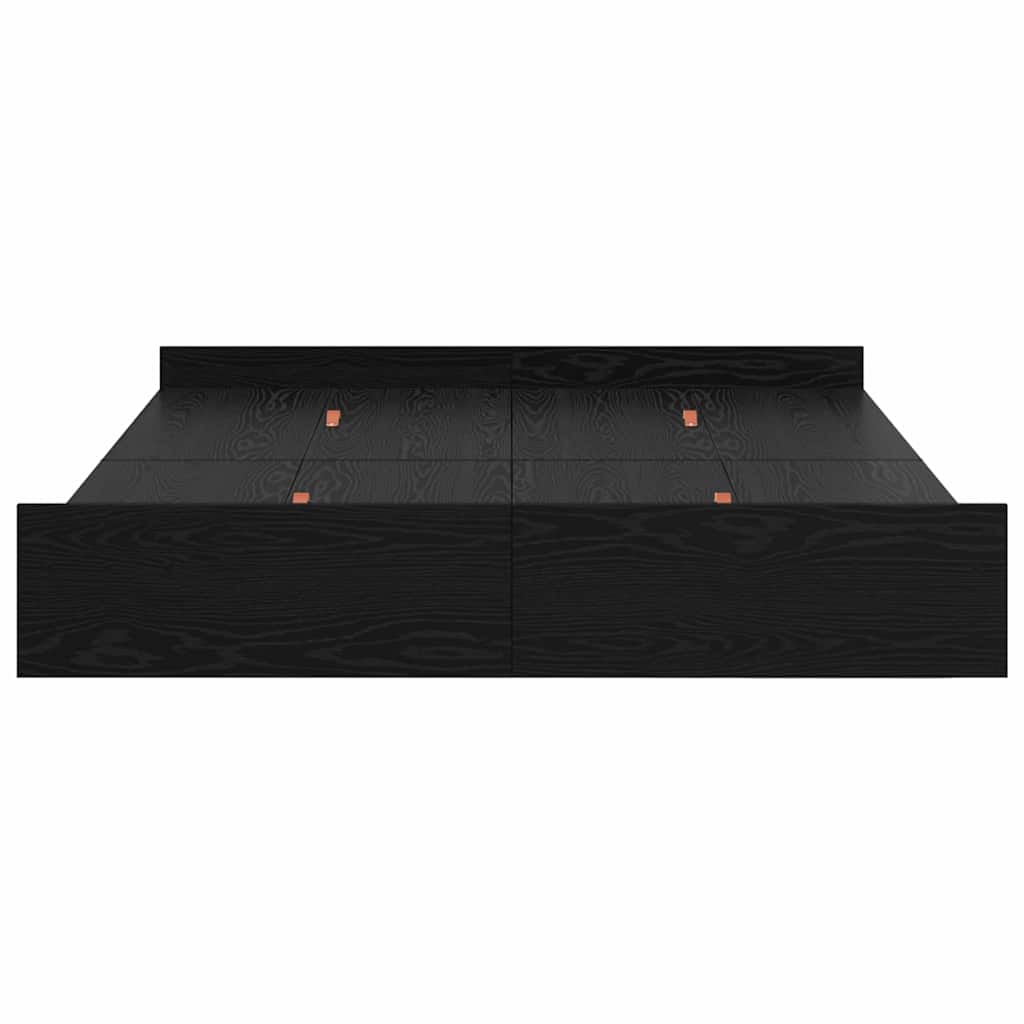 Storage Bed Frame Black Oak 160 x 200 cm Engineered Wood