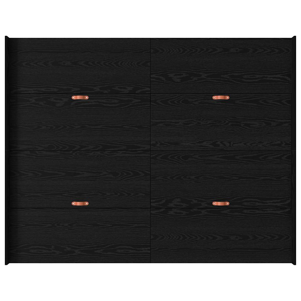 Storage Bed Frame Black Oak 160 x 200 cm Engineered Wood