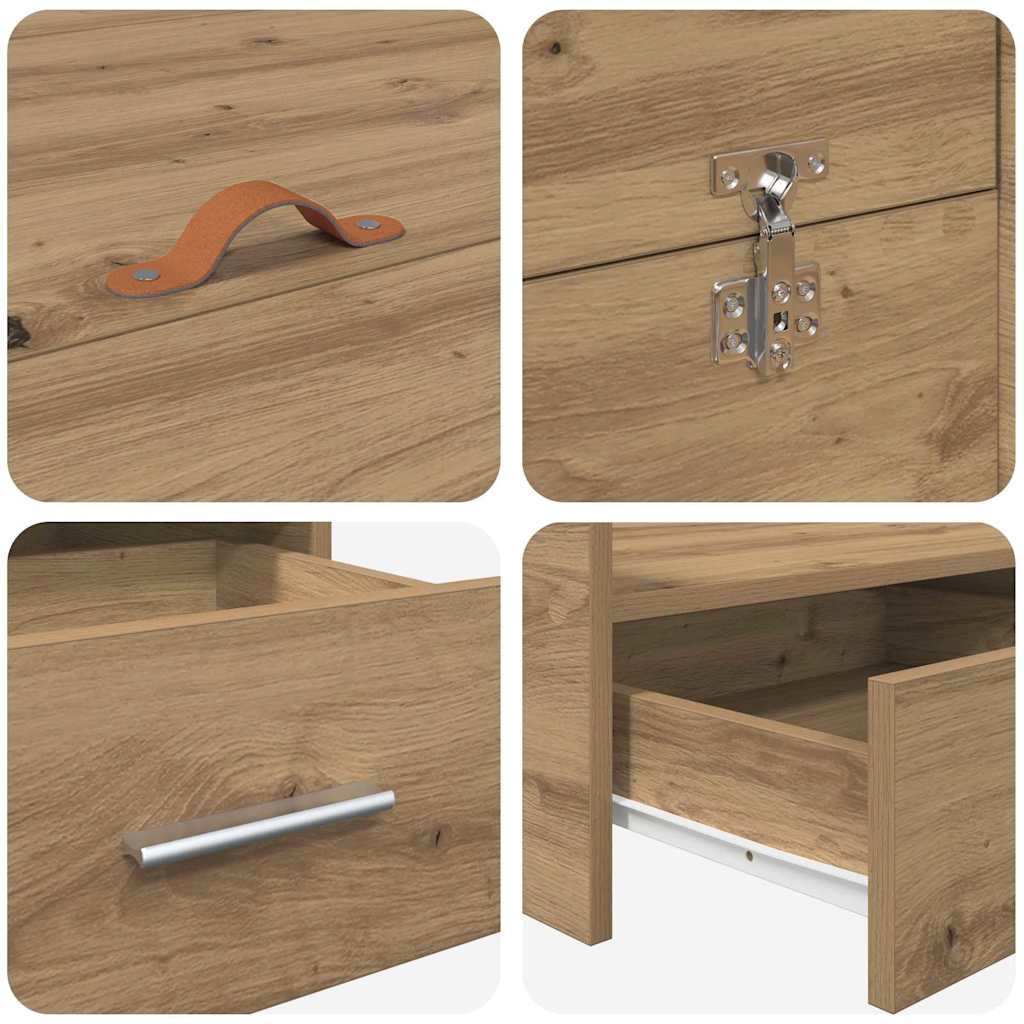 Storage Bed Frame Artisan Oak 160 x 200 cm Engineered Wood