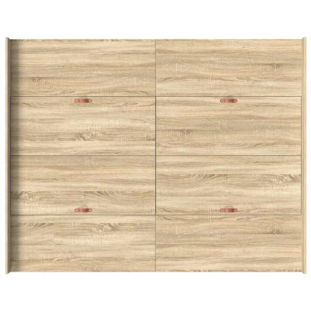 Storage Bed Frame Sonoma Oak 140 x 200 cm Engineered Wood