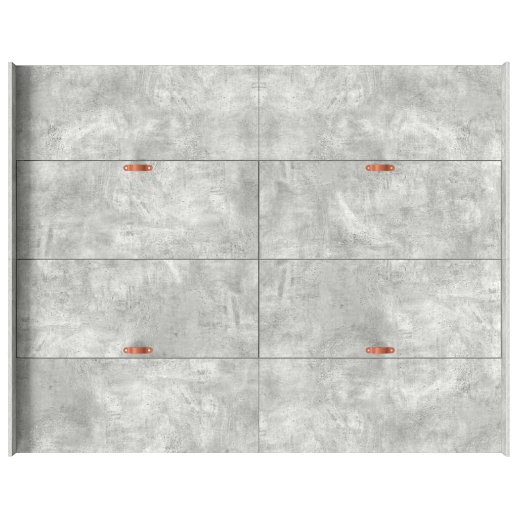 Storage Bed Frame Concrete Grey 140 x 200 cm Engineered Wood