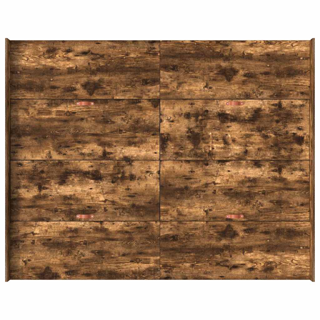 Storage Bed Frame Smoked Oak 140 x 200 cm Engineered Wood