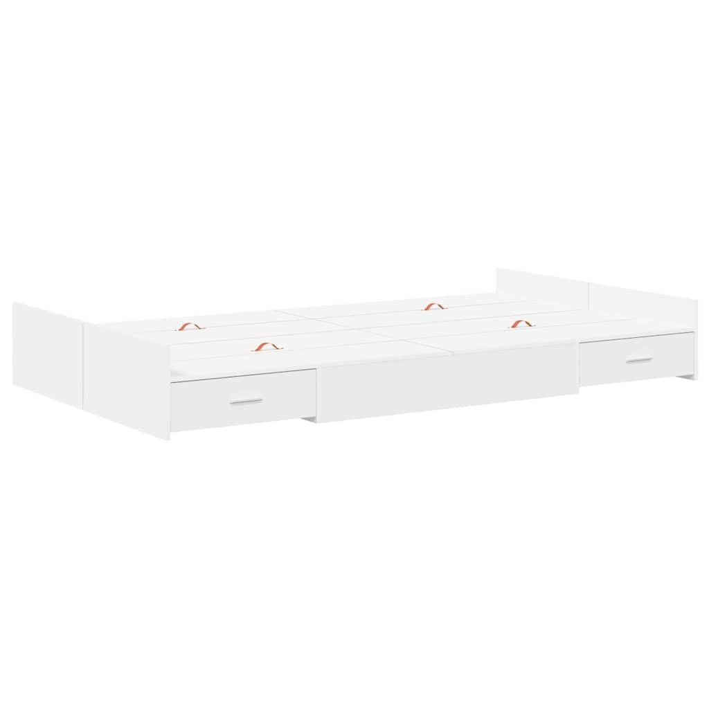 Storage Bed Frame White 120 x 200 cm Engineered Wood