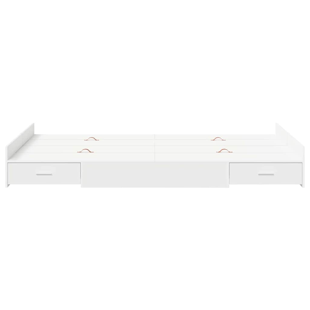 Storage Bed Frame White 120 x 200 cm Engineered Wood