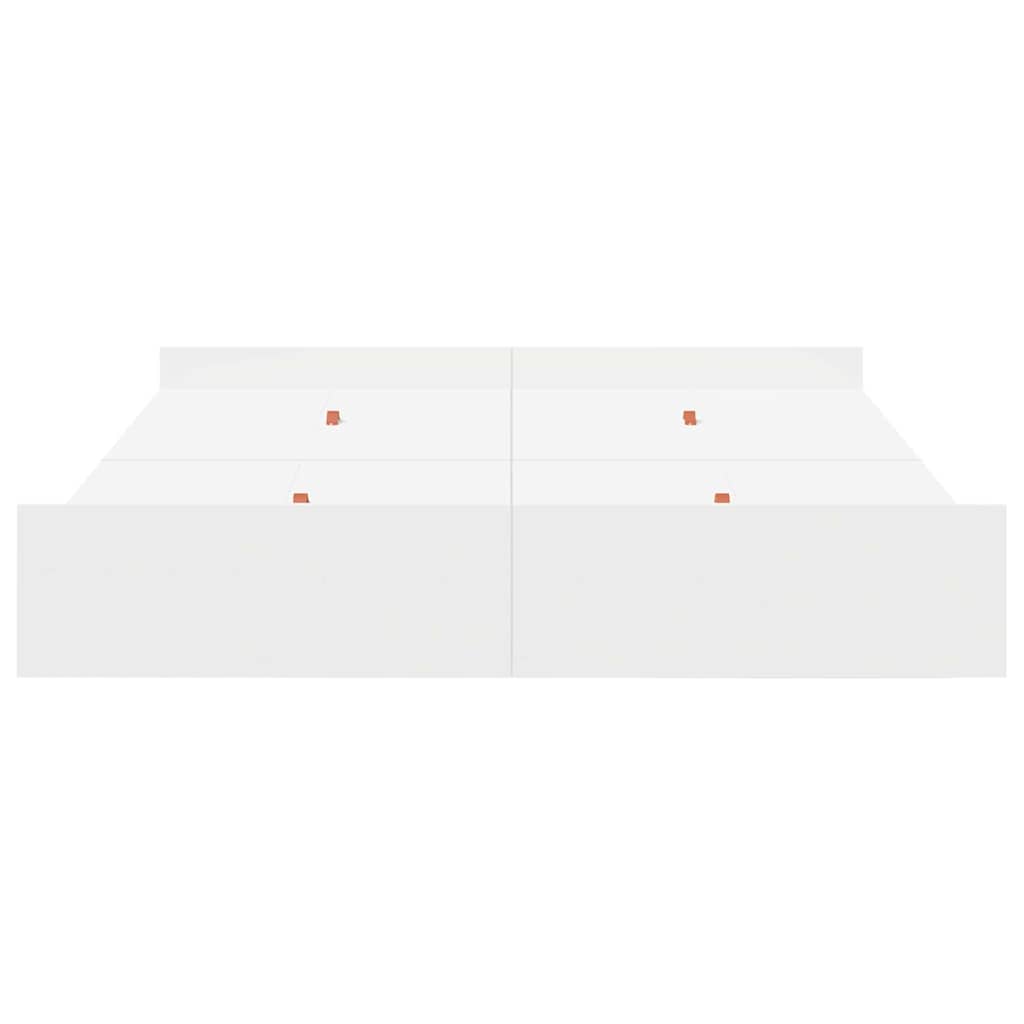 Storage Bed Frame White 140 x 190 cm Engineered Wood