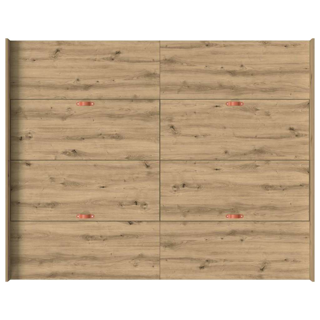 Storage Bed Frame Artisan Oak 140 x 190 cm Engineered Wood