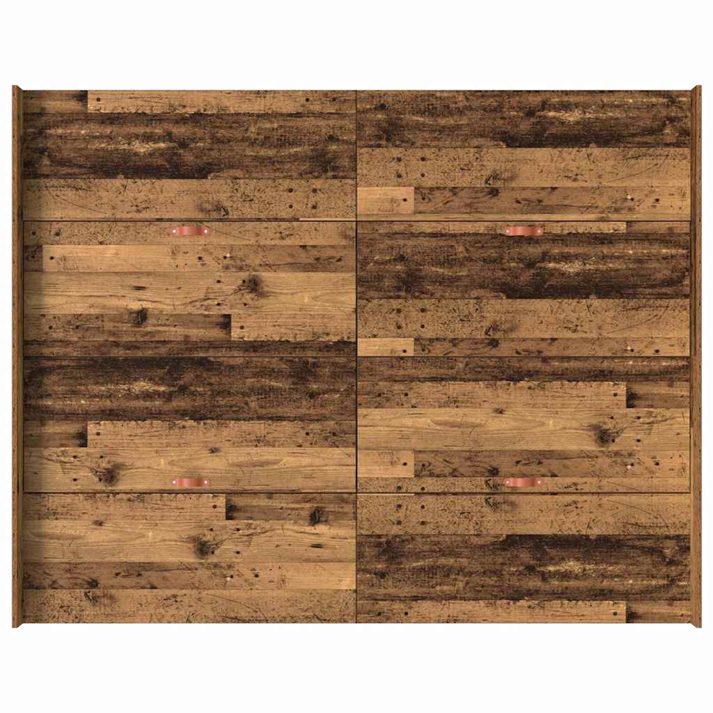 Storage Bed Frame Old Wood 135 x 190 cm Engineered Wood