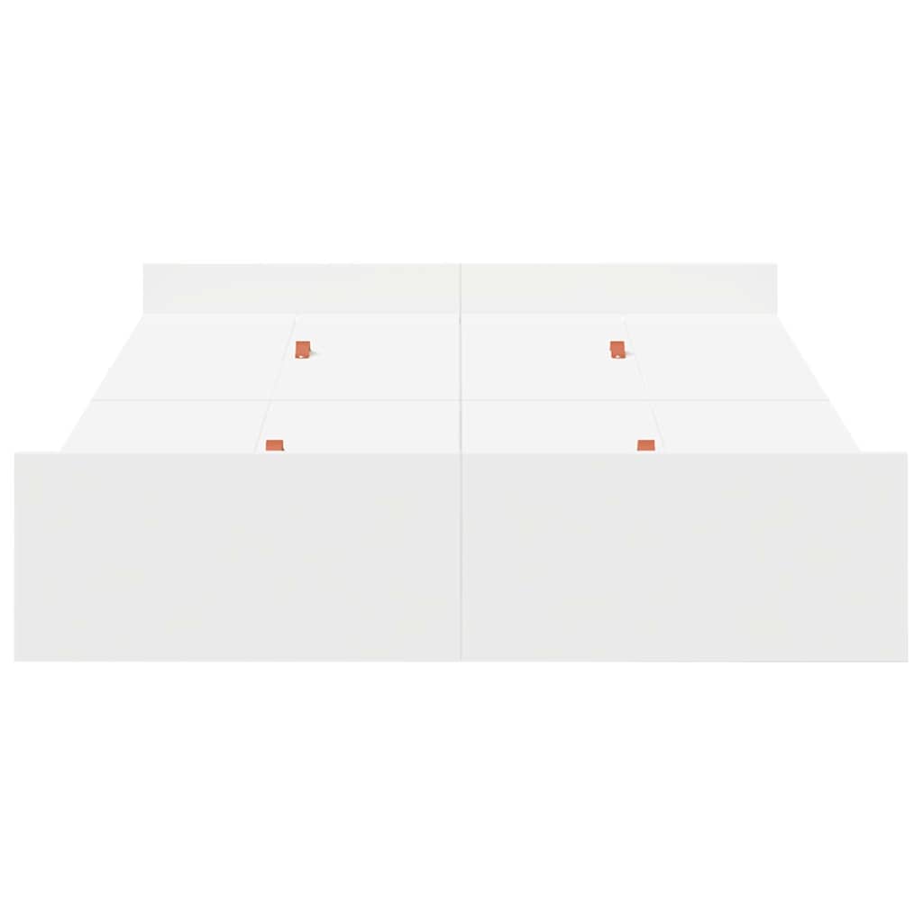 Storage Bed Frame White 120 x 190 cm Engineered Wood