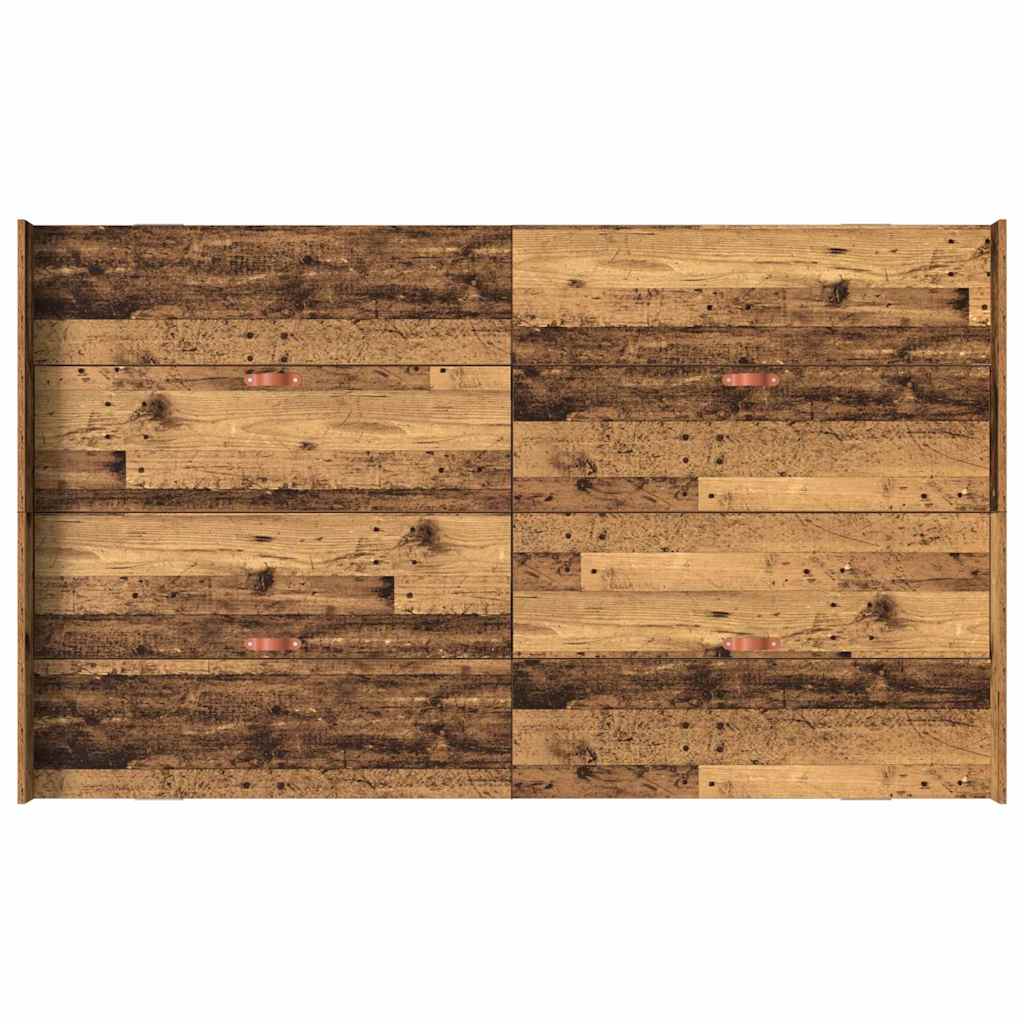 Storage Bed Frame Old Wood 120 x 190 cm Engineered Wood