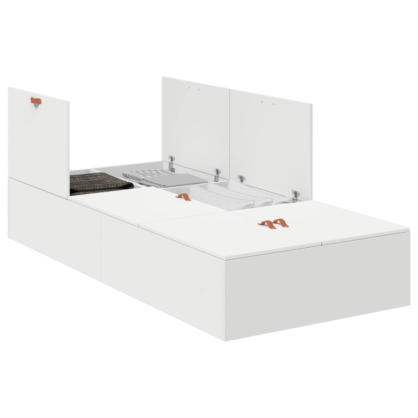 Storage Bed Frame White 80 x 200 cm Engineered Wood