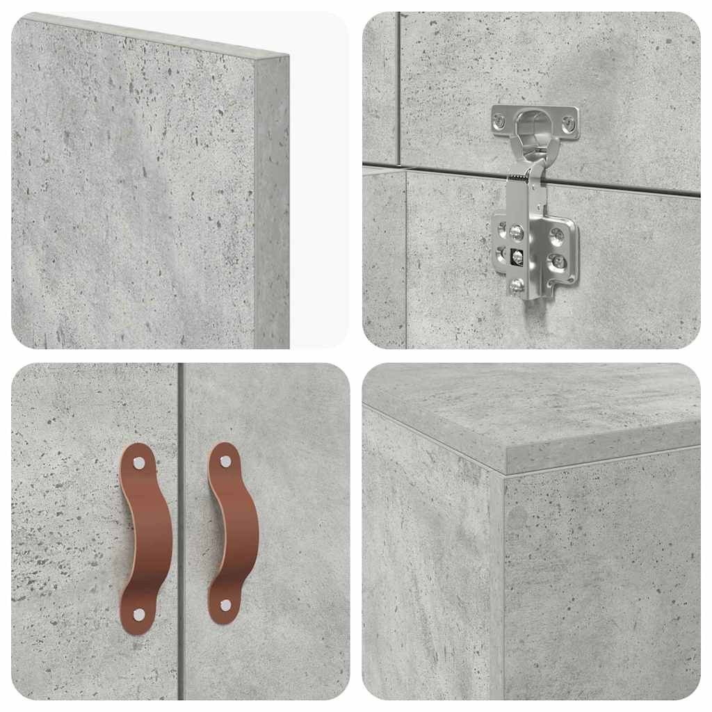 Storage Bed Frame Concrete Grey 80 x 200 cm Engineered Wood
