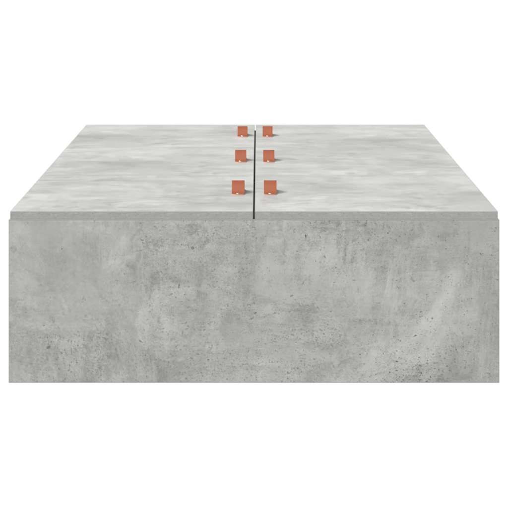 Storage Bed Frame Concrete Grey 80 x 200 cm Engineered Wood