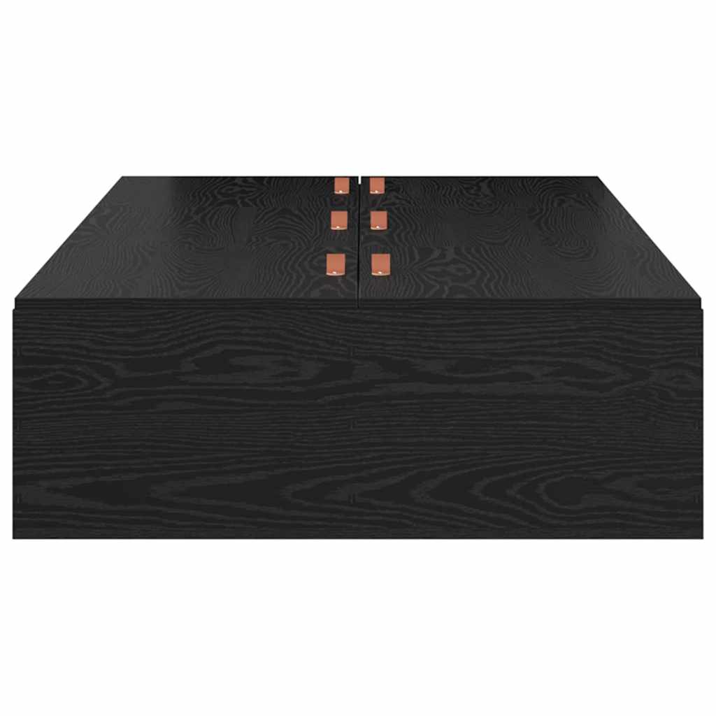 Storage Bed Frame Black Oak 90 x 200 cm Engineered Wood