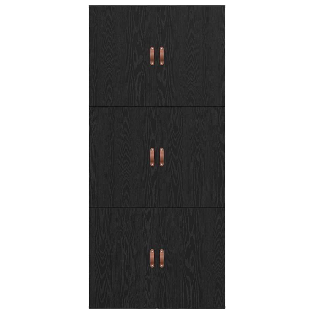 Storage Bed Frame Black Oak 90 x 200 cm Engineered Wood