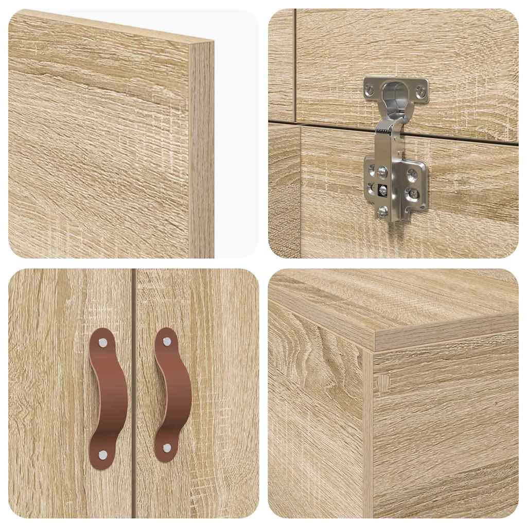 Storage Bed Frame Sonoma Oak 90 x 200 cm Engineered Wood