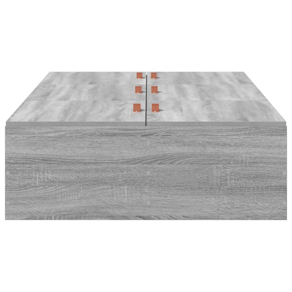 Storage Bed Frame Grey Sonoma 90 x 200 cm Engineered Wood