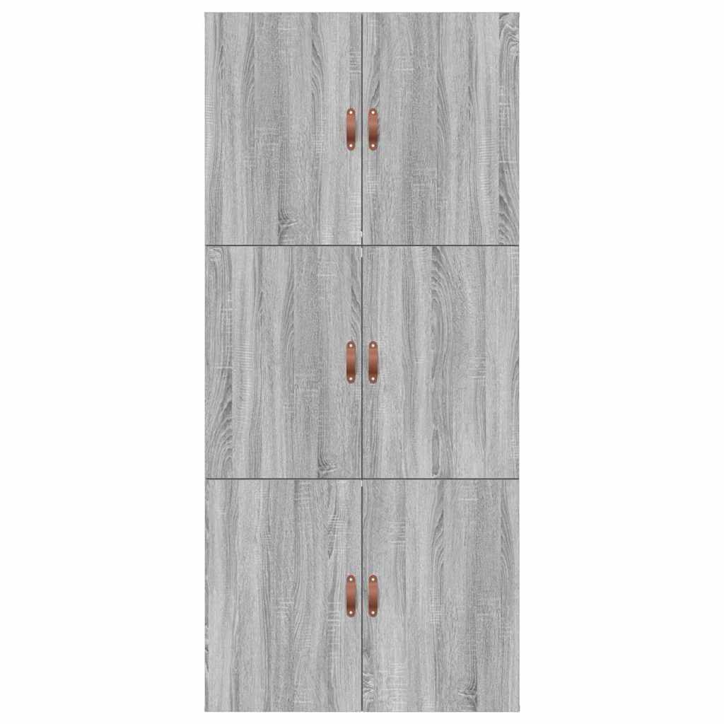 Storage Bed Frame Grey Sonoma 90 x 200 cm Engineered Wood