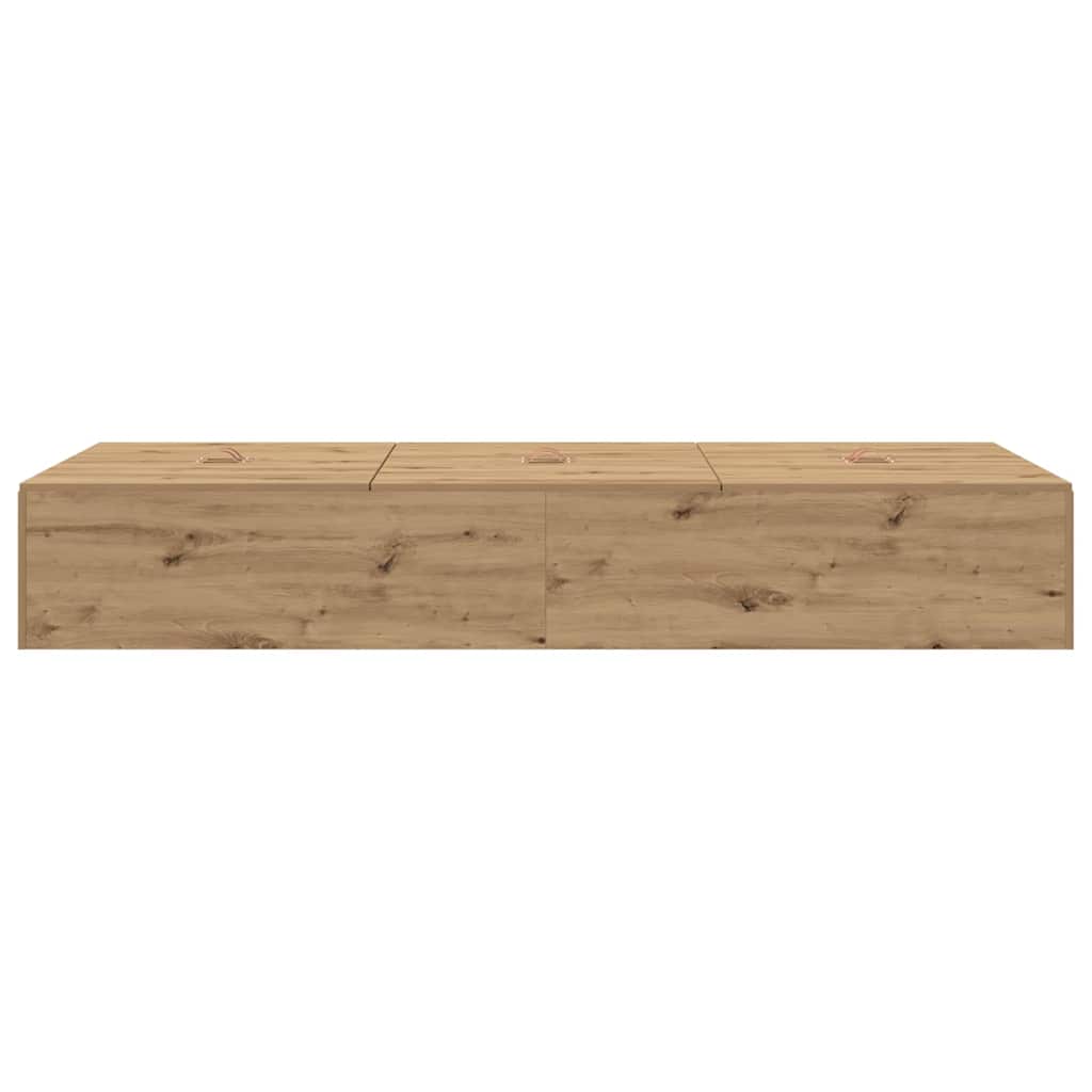 Storage Bed Frame Artisan Oak 90 x 200 cm Engineered Wood