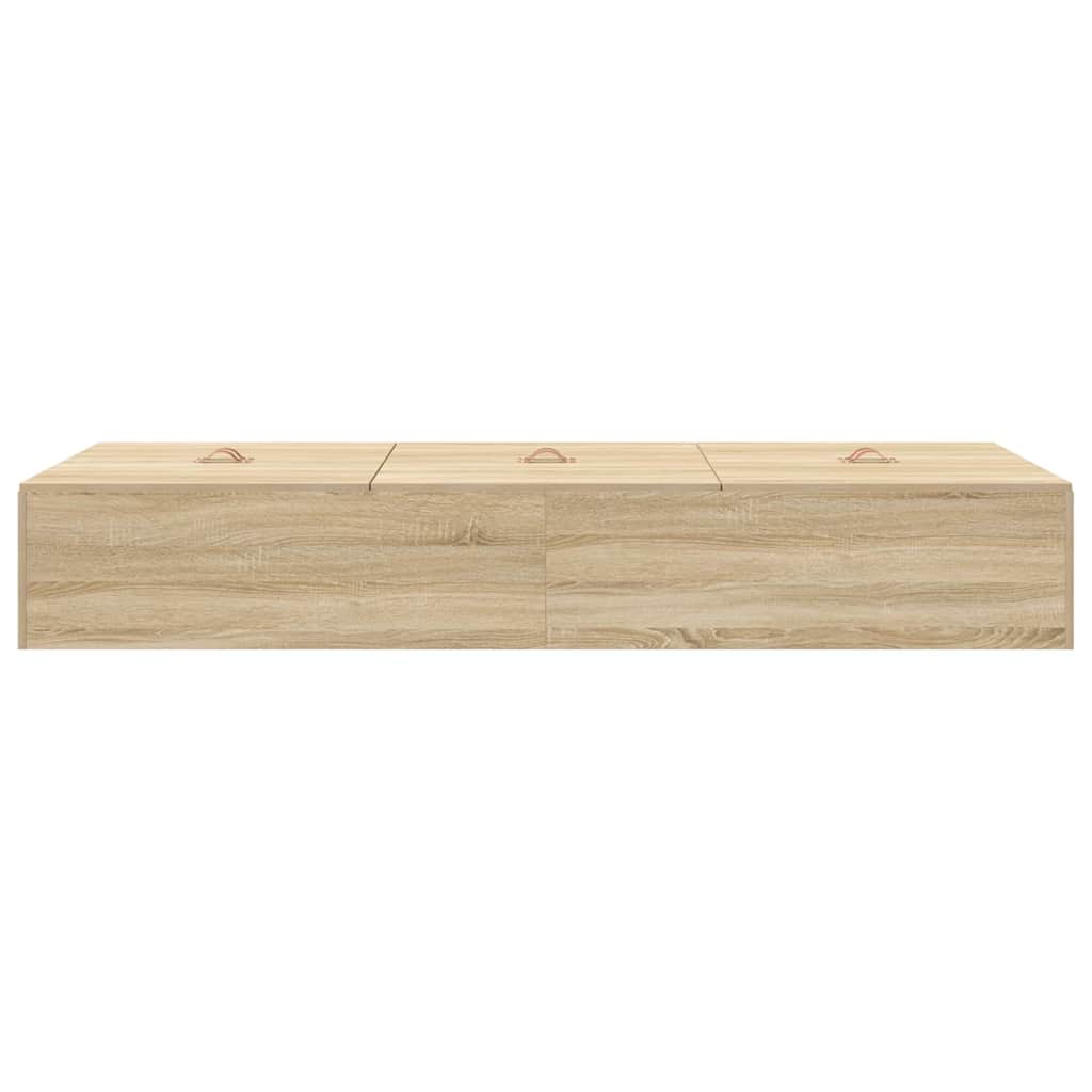 Storage Bed Frame Sonoma Oak 100 x 200 cm Engineered Wood