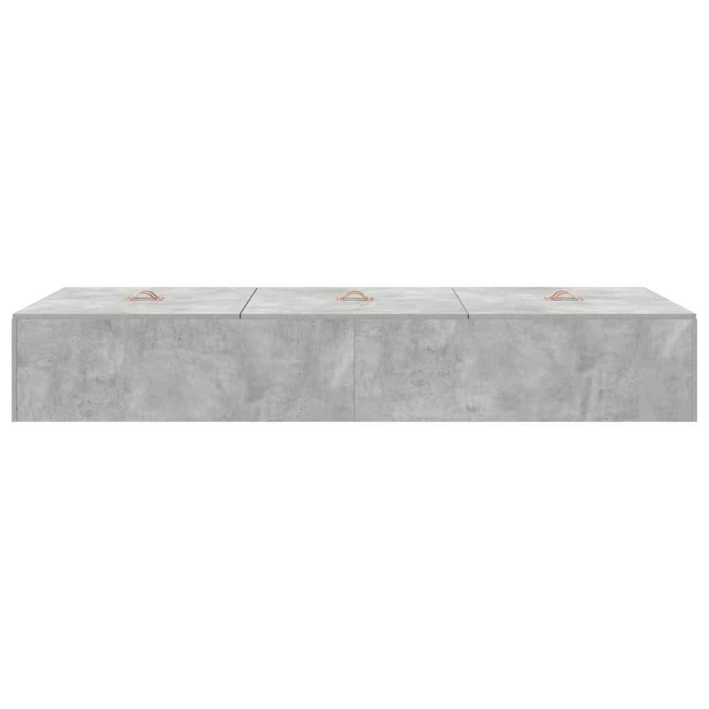 Storage Bed Frame Concrete Grey 100 x 200 cm Engineered Wood