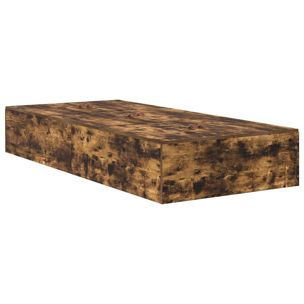 Storage Bed Frame Smoked Oak 100 x 200 cm Engineered Wood