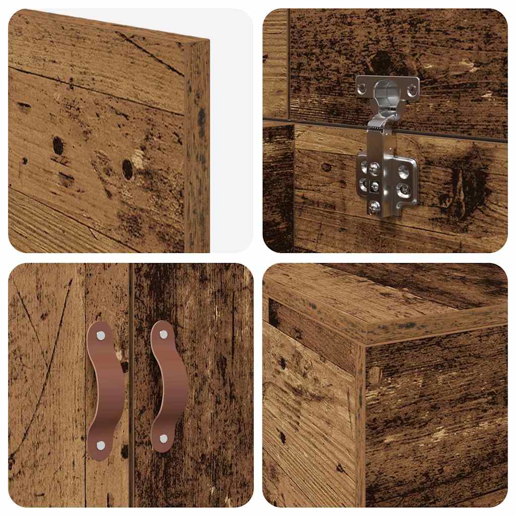 Storage Bed Frame Old Wood 100 x 200 cm Engineered Wood