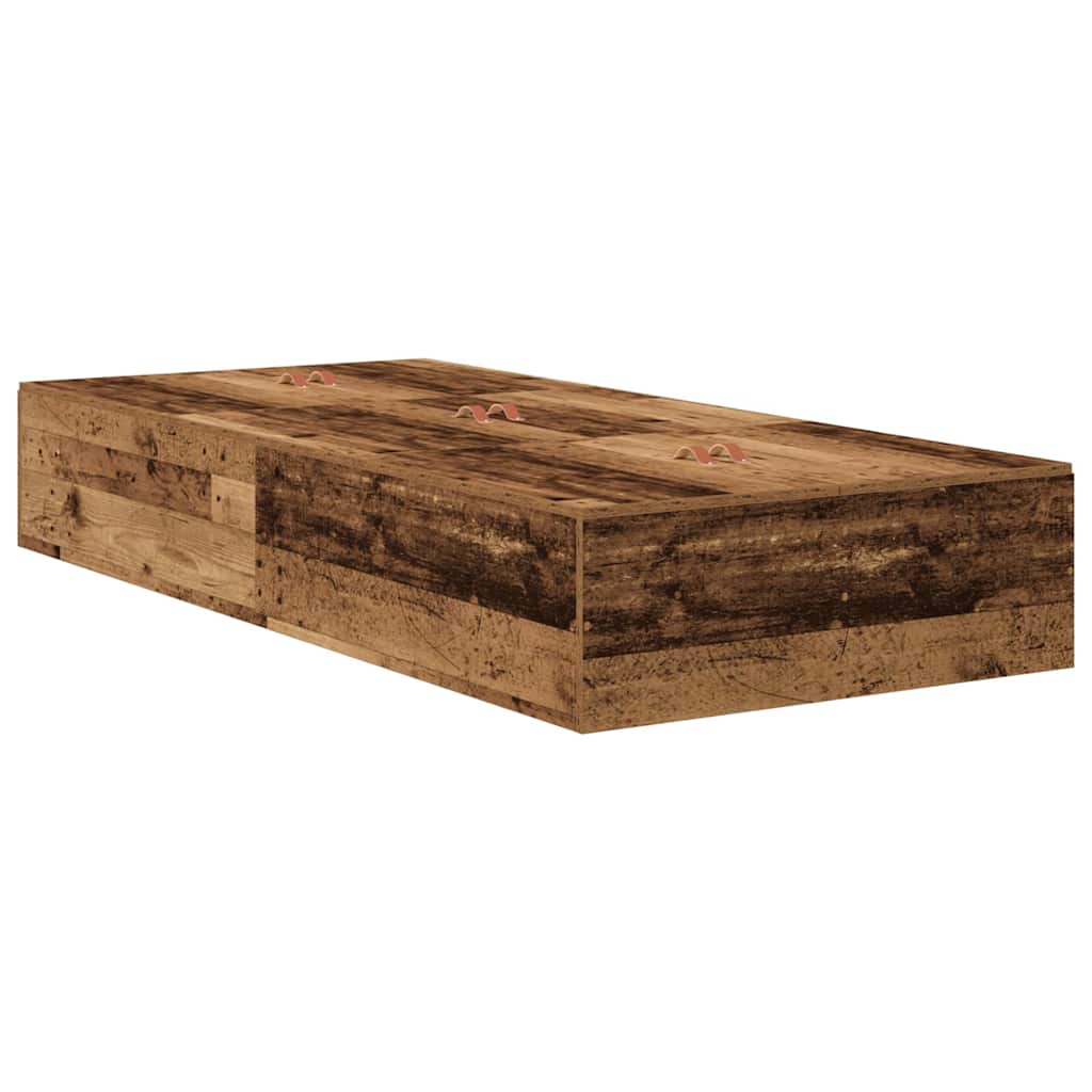 Storage Bed Frame Old Wood 100 x 200 cm Engineered Wood