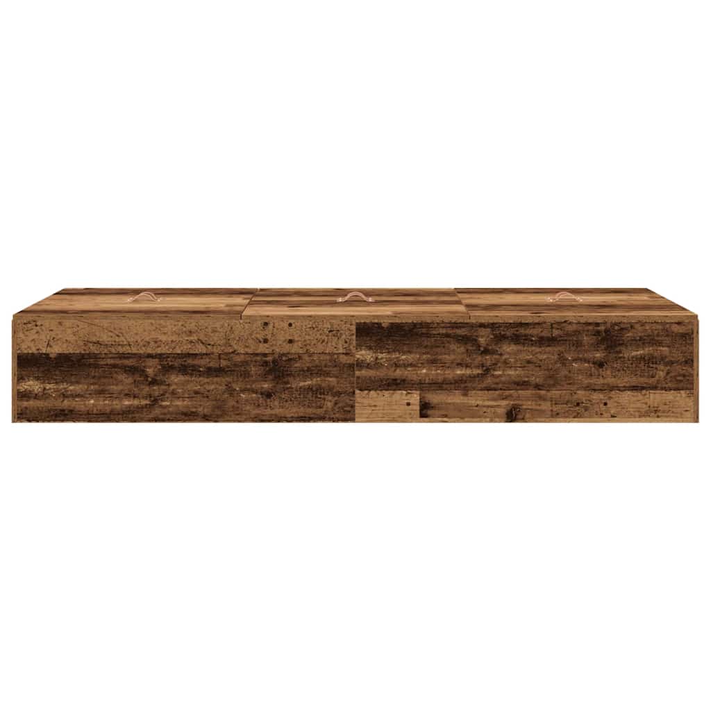Storage Bed Frame Old Wood 100 x 200 cm Engineered Wood