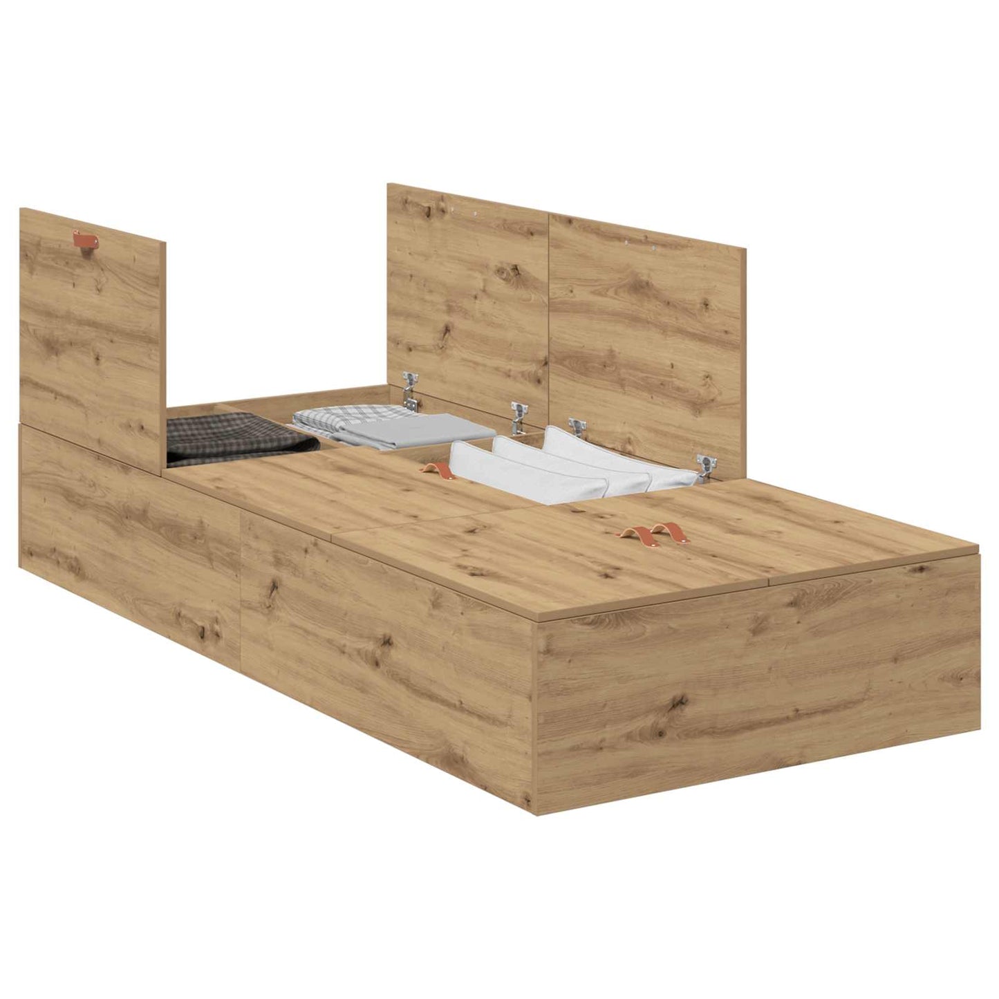 Storage Bed Frame Artisan Oak 100 x 200 cm Engineered Wood