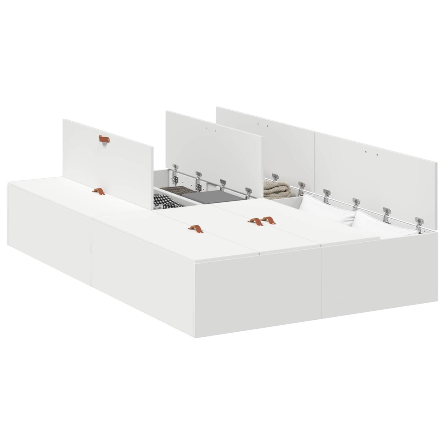 Storage Bed Frame White 120 x 200 cm Engineered Wood