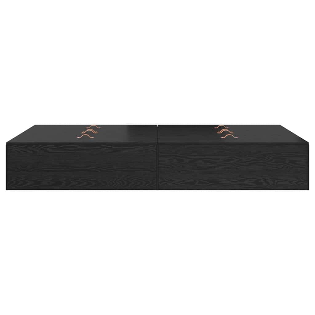 Storage Bed Frame Black Oak 120 x 200 cm Engineered Wood