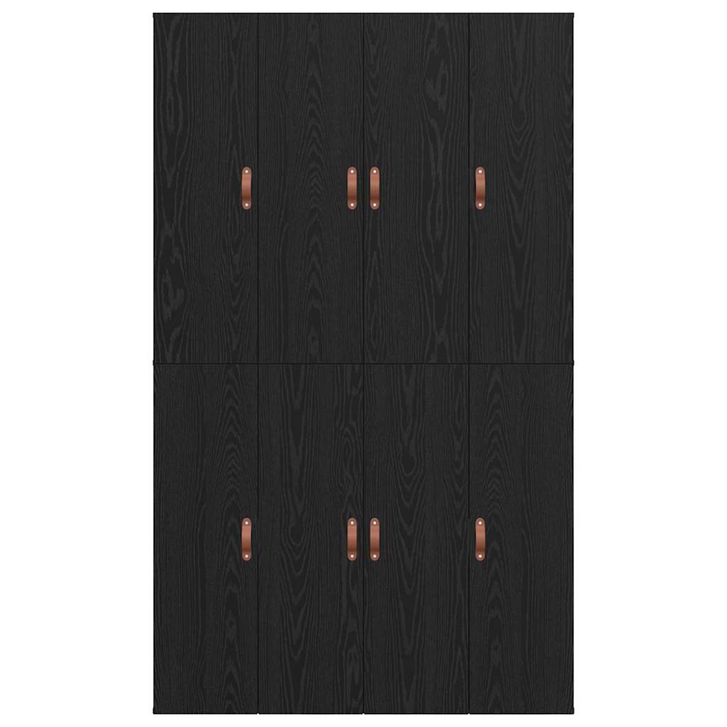 Storage Bed Frame Black Oak 120 x 200 cm Engineered Wood