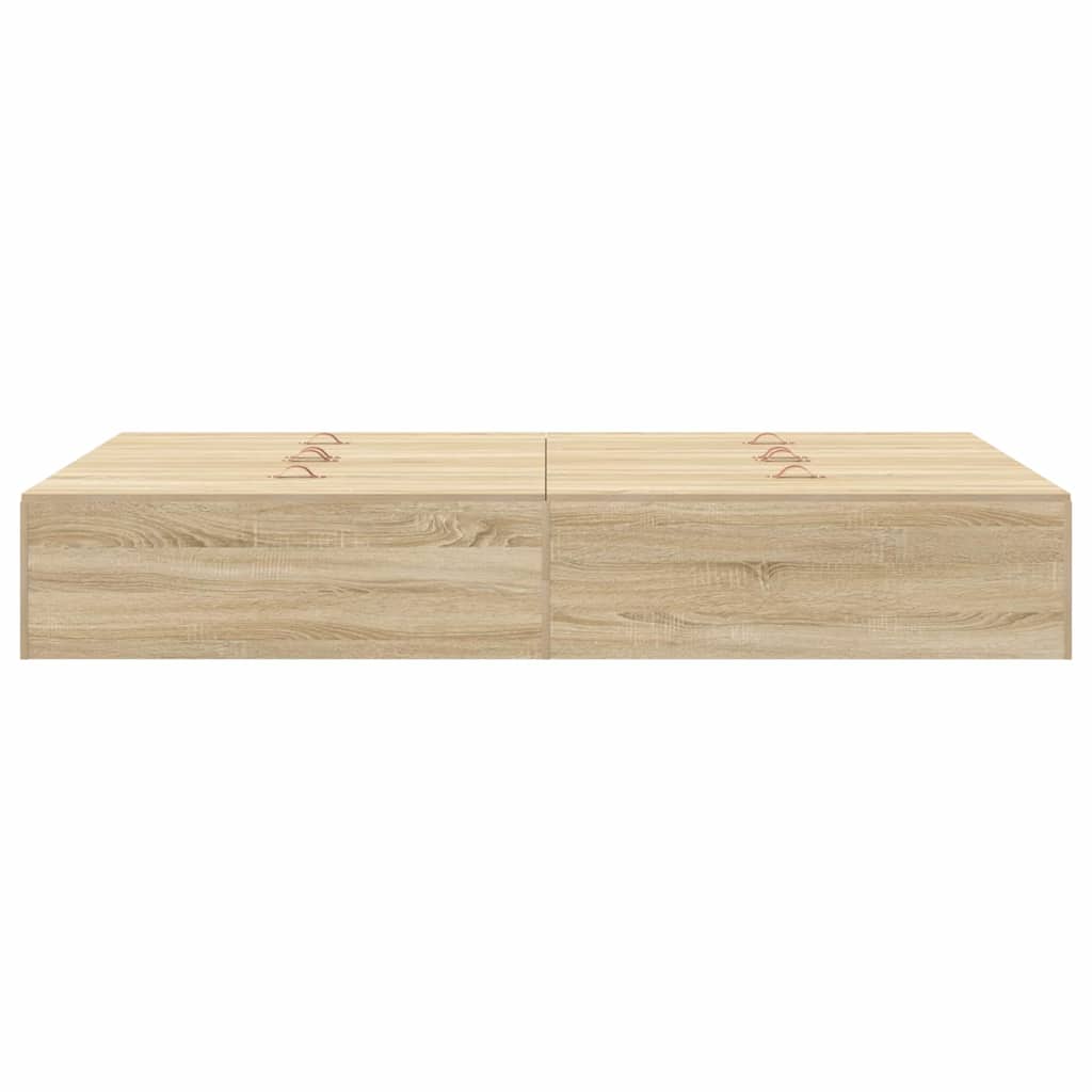Storage Bed Frame Sonoma Oak 120 x 200 cm Engineered Wood