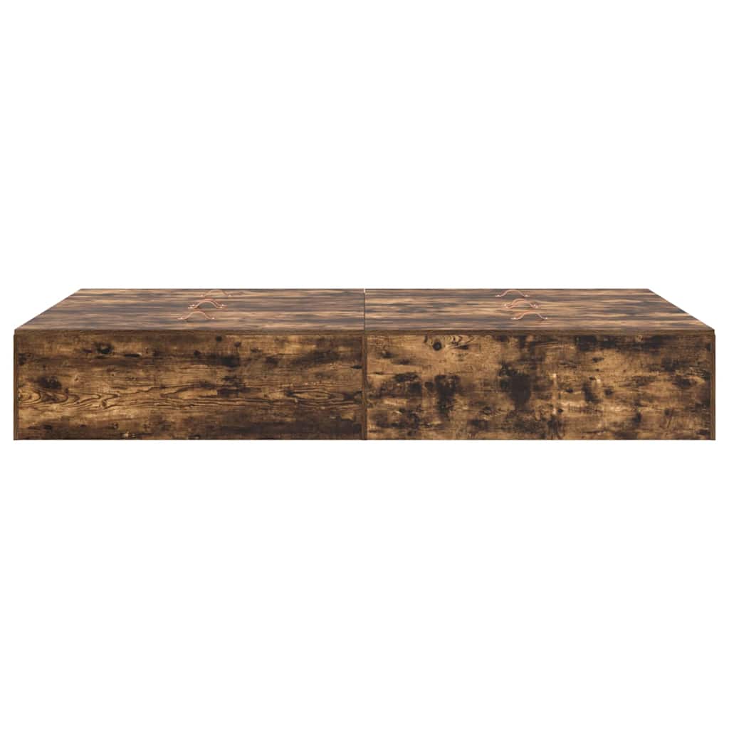 Storage Bed Frame Smoked Oak 120 x 200 cm Engineered Wood