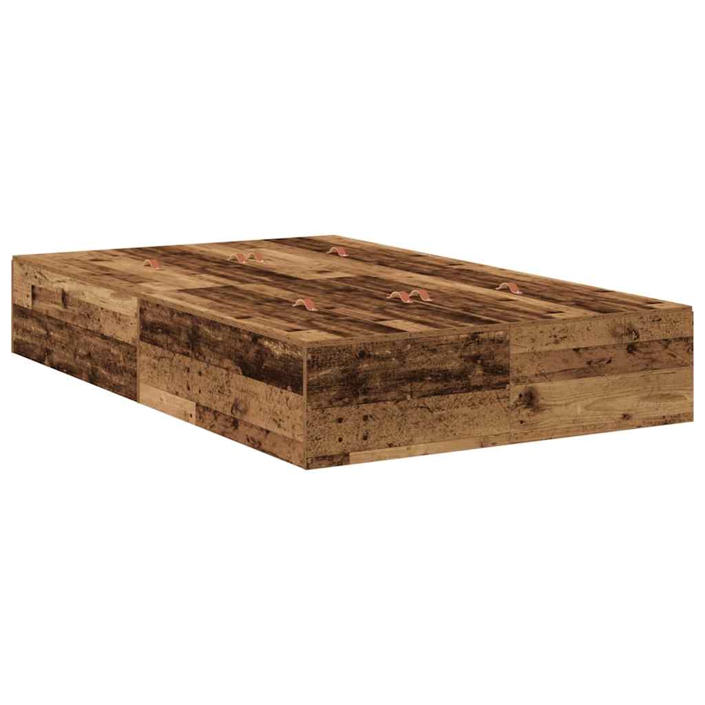 Storage Bed Frame Old Wood 120 x 200 cm Engineered Wood