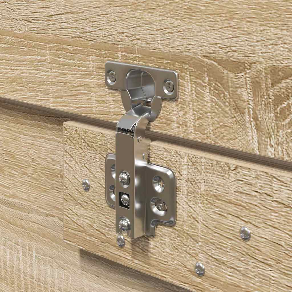 Storage Bed Frame Sonoma Oak 140 x 200 cm Engineered Wood