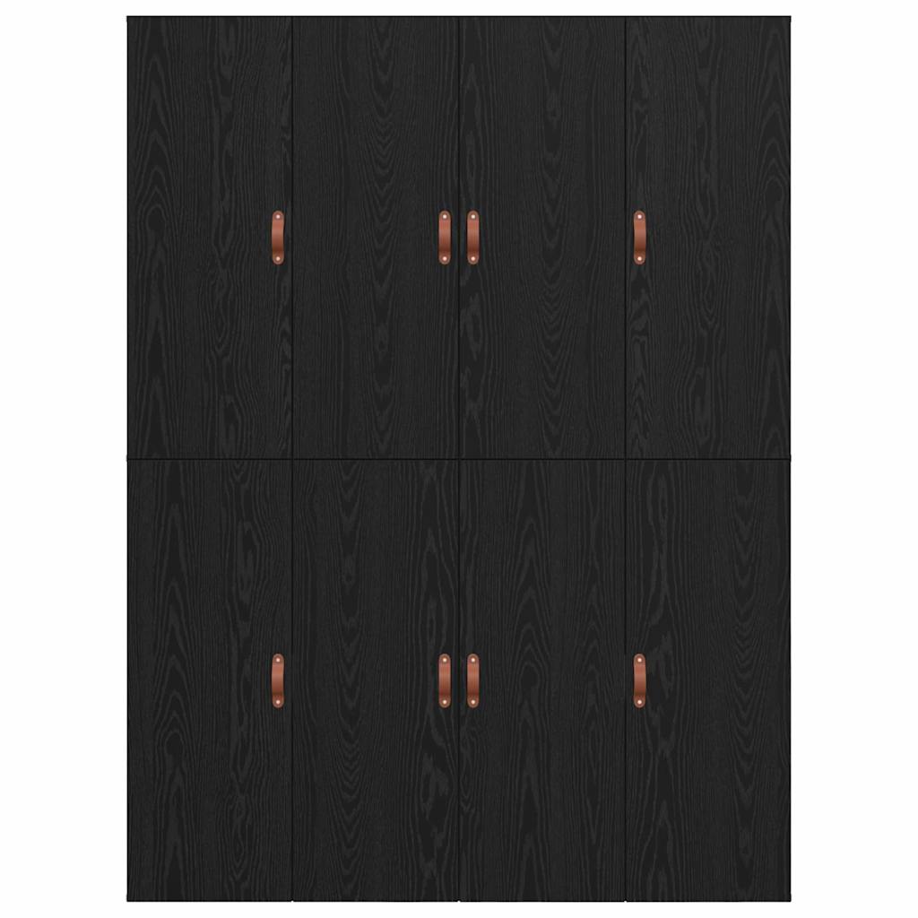 Storage Bed Frame Black Oak 150 x 200 cm Engineered Wood