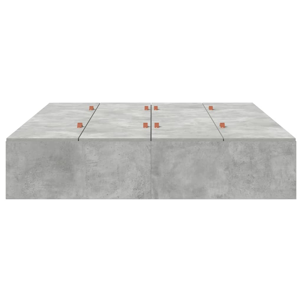 Storage Bed Frame Concrete Grey 150 x 200 cm Engineered Wood