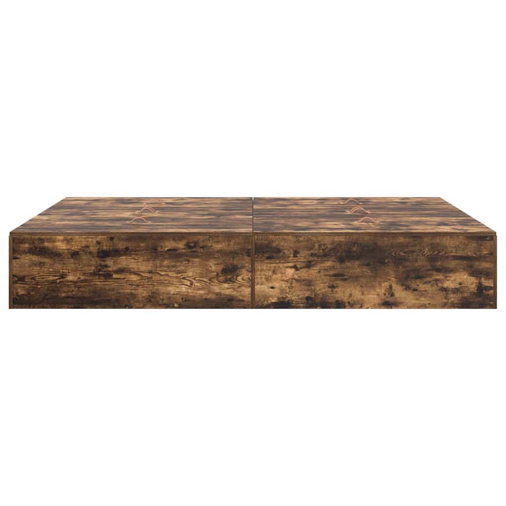 Storage Bed Frame Smoked Oak 150 x 200 cm Engineered Wood